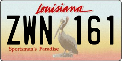 LA license plate ZWN161