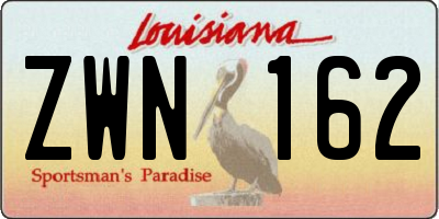 LA license plate ZWN162