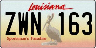 LA license plate ZWN163