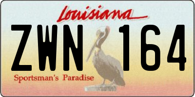 LA license plate ZWN164