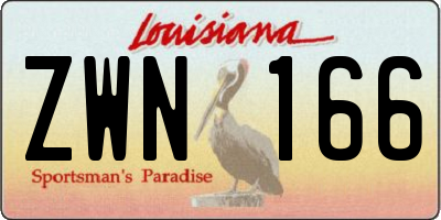 LA license plate ZWN166