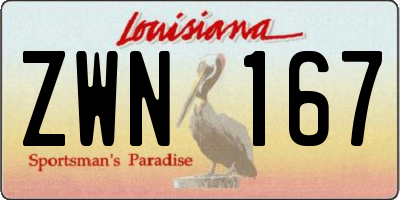 LA license plate ZWN167