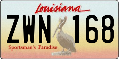 LA license plate ZWN168