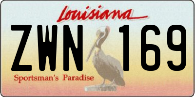 LA license plate ZWN169