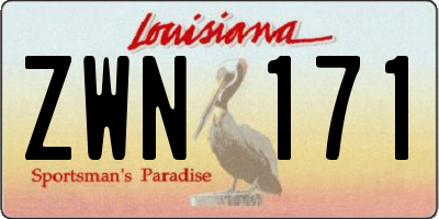 LA license plate ZWN171