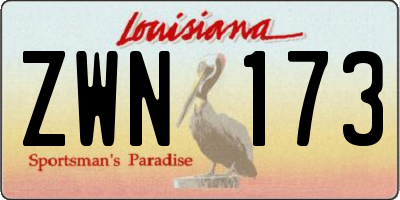 LA license plate ZWN173