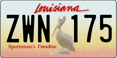 LA license plate ZWN175