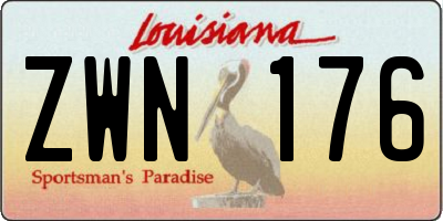 LA license plate ZWN176