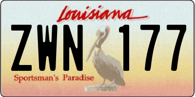 LA license plate ZWN177