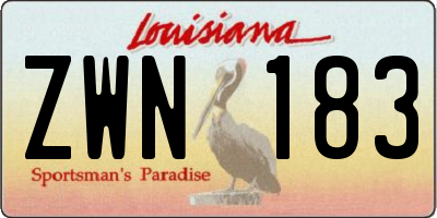 LA license plate ZWN183