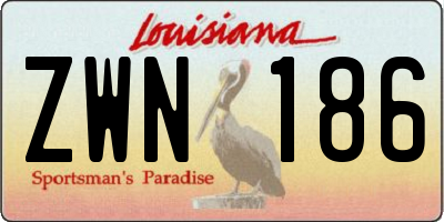 LA license plate ZWN186