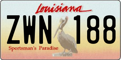 LA license plate ZWN188