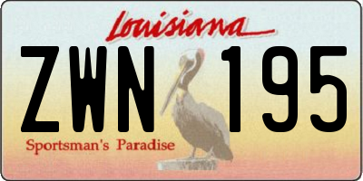 LA license plate ZWN195