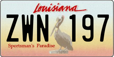 LA license plate ZWN197