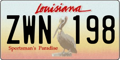 LA license plate ZWN198