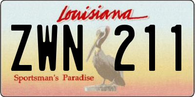 LA license plate ZWN211