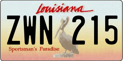 LA license plate ZWN215