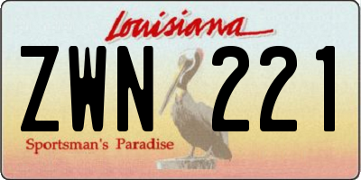 LA license plate ZWN221