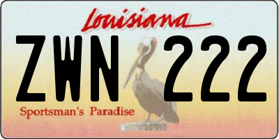 LA license plate ZWN222