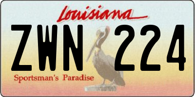 LA license plate ZWN224