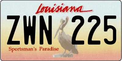 LA license plate ZWN225