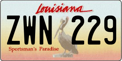 LA license plate ZWN229