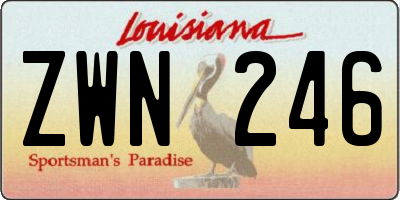 LA license plate ZWN246