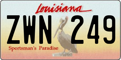 LA license plate ZWN249