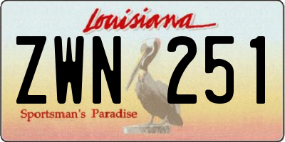 LA license plate ZWN251