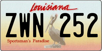 LA license plate ZWN252