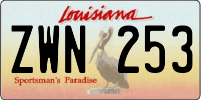 LA license plate ZWN253