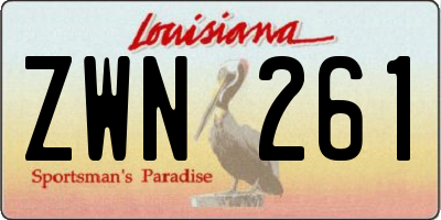 LA license plate ZWN261