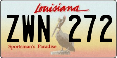 LA license plate ZWN272