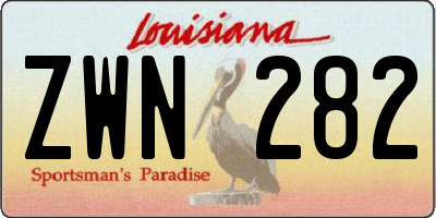 LA license plate ZWN282