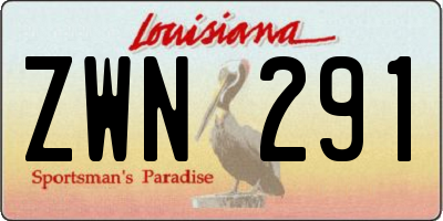 LA license plate ZWN291