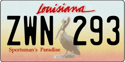 LA license plate ZWN293