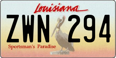 LA license plate ZWN294