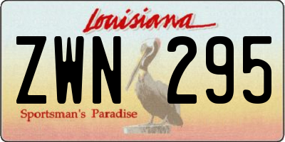 LA license plate ZWN295