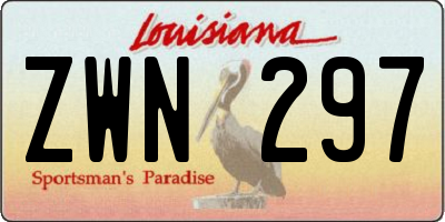 LA license plate ZWN297