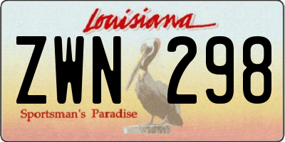 LA license plate ZWN298