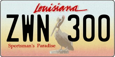 LA license plate ZWN300