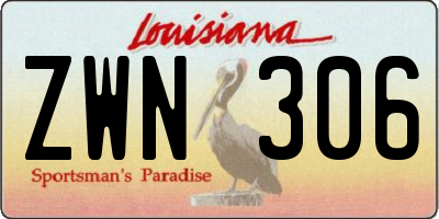 LA license plate ZWN306