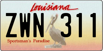 LA license plate ZWN311