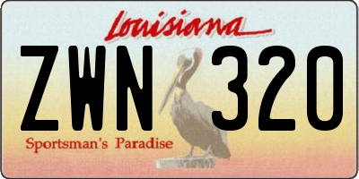 LA license plate ZWN320