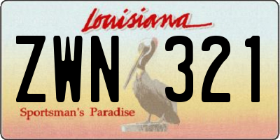 LA license plate ZWN321