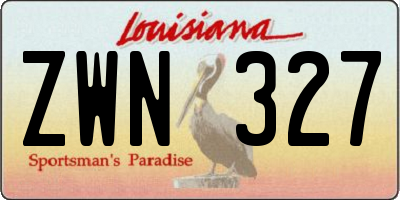 LA license plate ZWN327