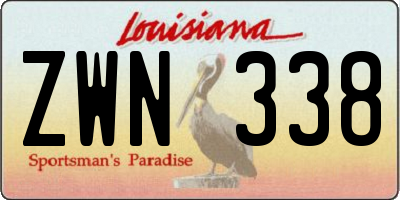 LA license plate ZWN338