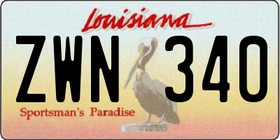LA license plate ZWN340
