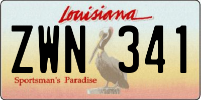 LA license plate ZWN341
