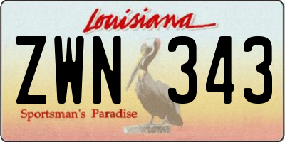 LA license plate ZWN343